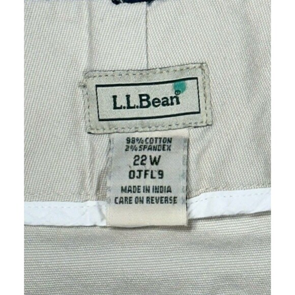 LL Bean Size 20 Beige Canvas A-Line Visible Stitching Button Front Skirt Y2K - Picture 2 of 10